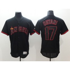 MLB Los Angeles Angels 17 Shohei Ohtani Black Flexbase Men Jersey