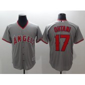 MLB Los Angeles Angels 17 Shohei Ohtani Grey Cool Base Stitched Men Jersey