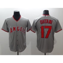 MLB Los Angeles Angels 17 Shohei Ohtani Grey Cool Base Stitched Men Jersey