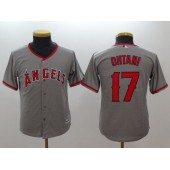 MLB Los Angeles Angels 17 Shohei Ohtani Grey Cool Base Youth Jersey