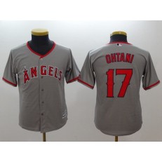 MLB Los Angeles Angels 17 Shohei Ohtani Grey Cool Base Youth Jersey