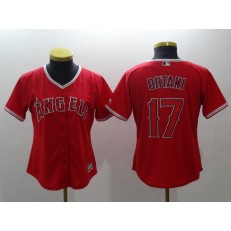 MLB Los Angeles Angels 17 Shohei Ohtani Red Alternate Stitched Women Jersey