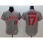 MLB Los Angeles Angels of Anaheim17 Shohei Ohtani Grey Flexbase Authentic Collection Stitched Men Jersey