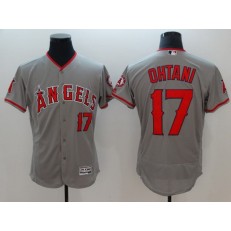 MLB Los Angeles Angels of Anaheim17 Shohei Ohtani Grey Flexbase Authentic Collection Stitched Men Jersey