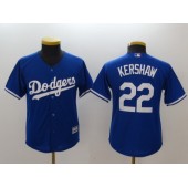 MLB Los Angeles Dodgers 22 Clayton Kershaw Blue Alternate Stitched Youth Jersey