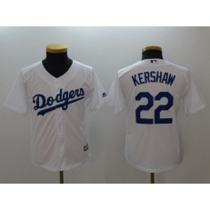 MLB Los Angeles Dodgers 22 Clayton Kershaw White Home Stitched Youth Jersey