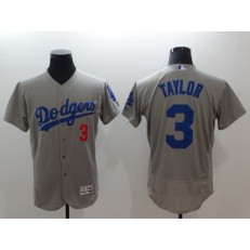 MLB Los Angeles Dodgers 3 Chris Taylor Grey Flexbase Men Jersey