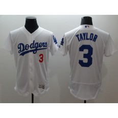 MLB Los Angeles Dodgers 3 Chris Taylor White Flexbase Men Jersey