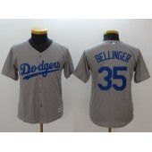 MLB Los Angeles Dodgers 35 Cody Bellinger Grey Alternate Road Stitched Youth Jersey
