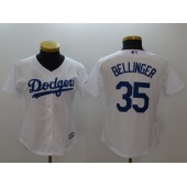 MLB Los Angeles Dodgers 35 Cody Bellinger White Home Stitched Women Jersey
