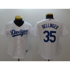 MLB Los Angeles Dodgers 35 Cody Bellinger White Home Stitched Women Jersey