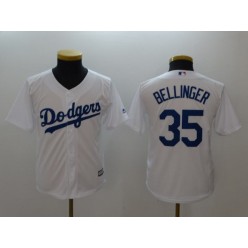 MLB Los Angeles Dodgers 35 Cody Bellinger White Home Stitched Youth Jersey