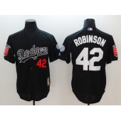 MLB Los Angeles Dodgers 42 Jackie Robinson Black Throwback Cool Base Stitched Men Jersey