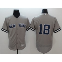 MLB New York Yankees 18 Didi Gregorius Grey Flexbase Authentic Collection Stitched Men Jersey