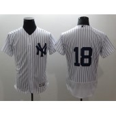MLB New York Yankees 18 Didi Gregorius White Strip Flexbase Authentic Collection Stitched Men Jersey