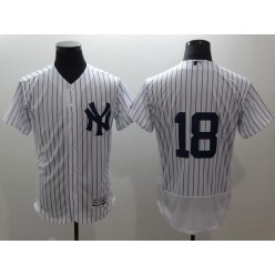 MLB New York Yankees 18 Didi Gregorius White Strip Flexbase Authentic Collection Stitched Men Jersey