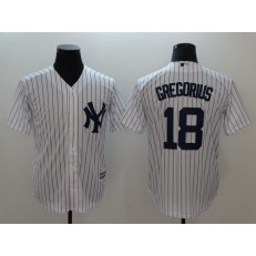 MLB New York Yankees 18 Didi Gregorius White Strip New Cool Base Stitched Men Jersey