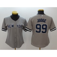 MLB New York Yankees 99 Aaron Judge Gray Cool Base Women Jersey