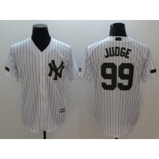 MLB New York Yankees 99 Aaron Judge White Olive Cool Base Men Jersey