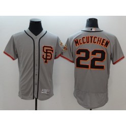 MLB San Francisco Giants 22 Andrew McCutchen Grey Flexbase Authentic Collection Road 2 Stitched Men Jersey