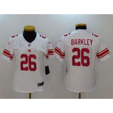 Women Nike New York Giants 26 Saquon Barkley White Vapor Untouchable Limited NFL Jersey