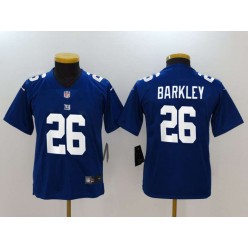 Youth Nike New York Giants 26 Saquon Barkley Royal Vapor Untouchable Limited NFL Jersey