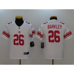 Youth Nike New York Giants 26 Saquon Barkley White Vapor Untouchable Limited NFL Jersey