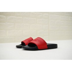 GIVENCHY PARIS FLAT BLACK RED RUBBER SANDALS WITH RED LOGO