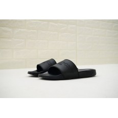 GIVENCHY PARIS FLAT BLACK RUBBER SANDALS WITH BLACK LOGO