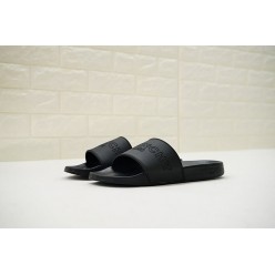 GIVENCHY PARIS FLAT BLACK RUBBER SANDALS WITH BLACK LOGO