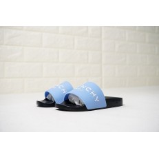 GIVENCHY PARIS SANDAL BLACK LIGHT BLUE WHITE LOGO