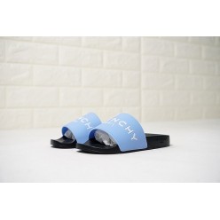 GIVENCHY PARIS SANDAL BLACK LIGHT BLUE WHITE LOGO
