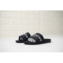 GIVENCHY PARIS SANDAL BLACK WHITE LOGO
