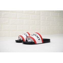 GIVENCHY PARIS SANDAL BLACK WHITE RED BLACK LOGO