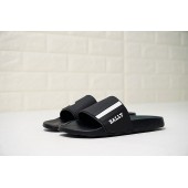 BALLY SAXOR MEN'S BLACK WHITE RUBBER SLIDE