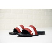 BALLY SLETER MEN'S BLACK AND GARNET RUBBER SLIDE