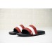 BALLY SLETER MEN'S BLACK AND GARNET RUBBER SLIDE