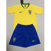 Brazil Home Youth 2018 FIFA World Cup Thailand Soccer Jersey