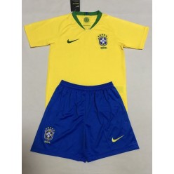 Brazil Home Youth 2018 FIFA World Cup Thailand Soccer Jersey