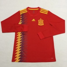 Spain Home 2018 FIFA World Cup Long Sleeve Thailand Soccer Jersey