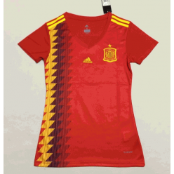 Spain Home Women 2018 FIFA World Cup Thailand Soccer Jersey