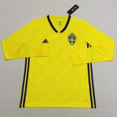 Sweden Home 2018 FIFA World Cup Long Sleeve Thailand Soccer Jersey