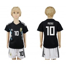 Argentina 10 MESSI Away 2018 FIFA World Cup Youth Soccer Jersey