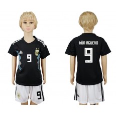 Argentina 9 KUN AGUERO Away 2018 FIFA World Cup Youth Soccer Jersey