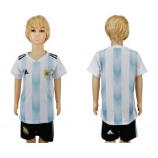 Argentina Home Youth 2018 FIFA World Cup Soccer Jersey