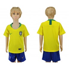 Brazil Home Youth 2018 FIFA World Cup Soccer Jersey