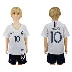 France 10 MBAPPE Away Youth 2018 FIFA World Cup Soccer Jersey