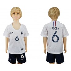 France 6 POGBA Away Youth 2018 FIFA World Cup Soccer Jersey