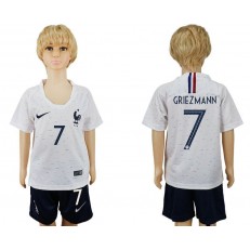 France 7 GRIEZMANN Away Youth 2018 FIFA World Cup Soccer Jersey