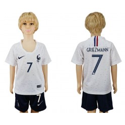 France 7 GRIEZMANN Away Youth 2018 FIFA World Cup Soccer Jersey